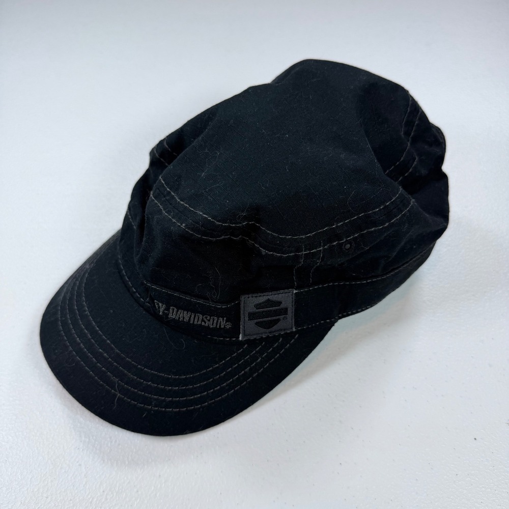 Harley-Davidson Cadet Hat Unisex OSFM Black Good Ripstop Military Cap Logo
